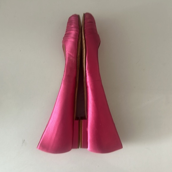Manolo Blahnik Raspberry Dark Pink Satin Ballet Flats Size EU 35.5 - Picture 5 of 12